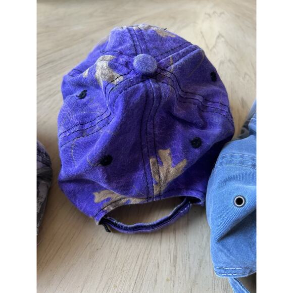 3* Camo Hats Purple Blue Hunting Fishing Caps Distressed Realtree 3 Baseball Hat - Picture 9 of 15